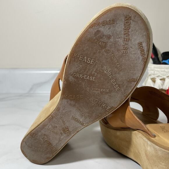 Kork Ease LANA Crisscross Slide Sandal Women’s 9 Brown Platform Wedge Boho - Picture 12 of 15